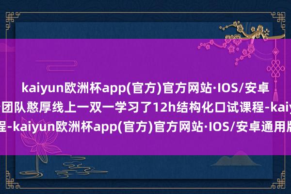 kaiyun欧洲杯app(官方)官方网站·IOS/安卓通用版/手机APP下载随着团队憨厚线上一双一学习了12h结构化口试课程-kaiyun欧洲杯app(官方)官方网站·IOS/安卓通用版/手机APP下载