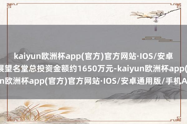 kaiyun欧洲杯app(官方)官方网站·IOS/安卓通用版/手机APP下载展望名堂总投资金额约1650万元-kaiyun欧洲杯app(官方)官方网站·IOS/安卓通用版/手机APP下载