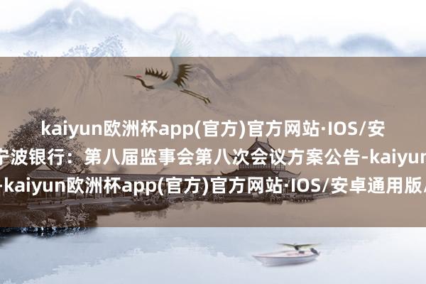 kaiyun欧洲杯app(官方)官方网站·IOS/安卓通用版/手机APP下载宁波银行：第八届监事会第八次会议方案公告-kaiyun欧洲杯app(官方)官方网站·IOS/安卓通用版/手机APP下载