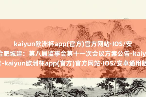 kaiyun欧洲杯app(官方)官方网站·IOS/安卓通用版/手机APP下载合肥城建：第八届监事会第十一次会议方案公告-kaiyun欧洲杯app(官方)官方网站·IOS/安卓通用版/手机APP下载